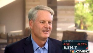 A screenshot of the CNBC interview with eBay CEO John Donahoe